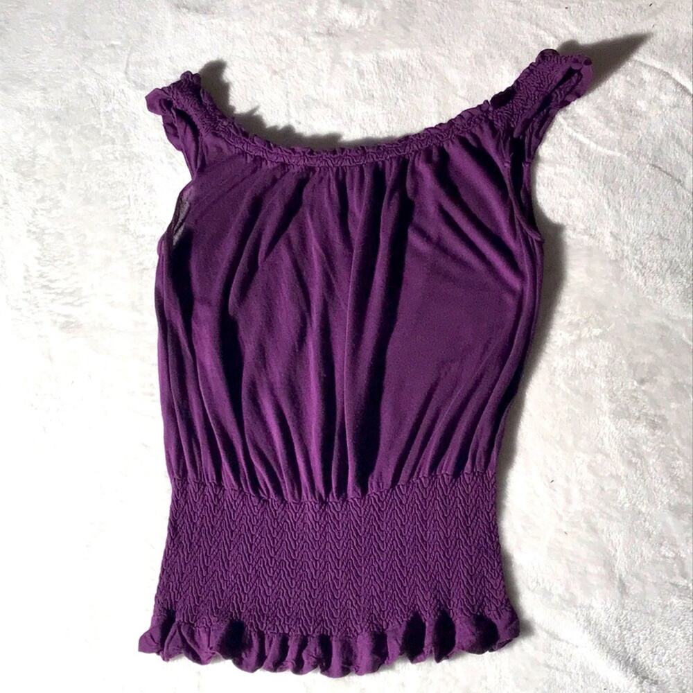 bebe Purple Rayon Blouse. M/L